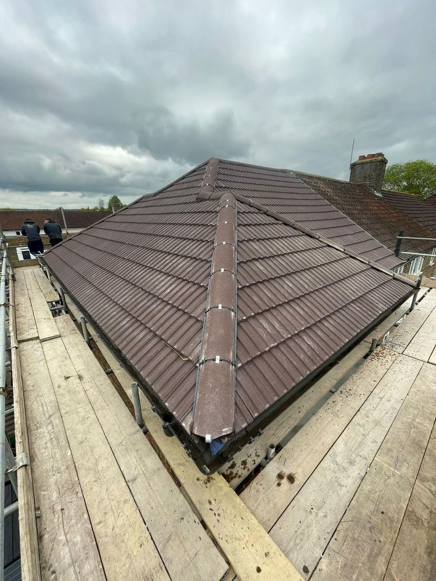 Completed roof tiling project